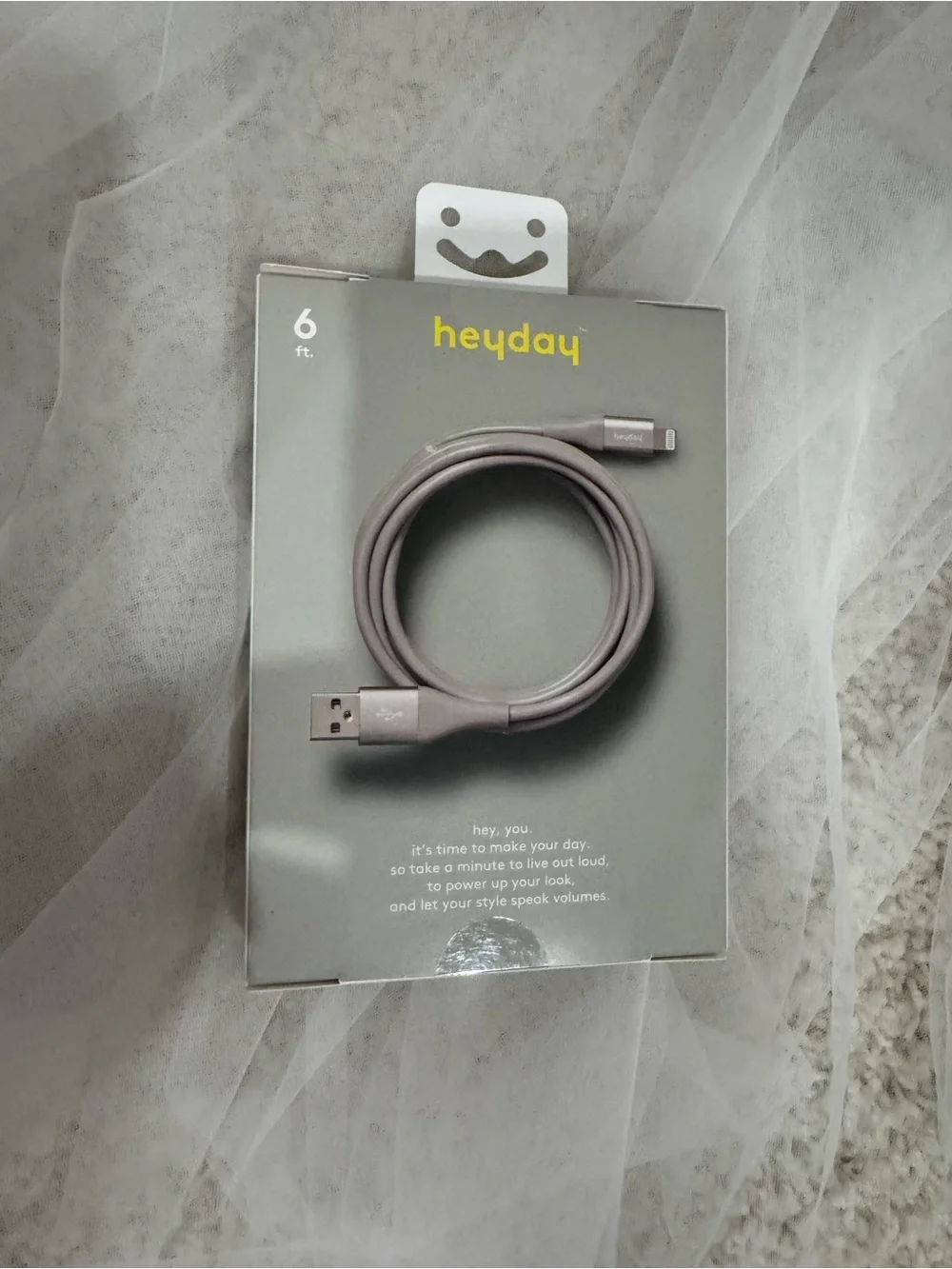 heyday Gray Lightning to USB-A Charging Cable - 6 ft